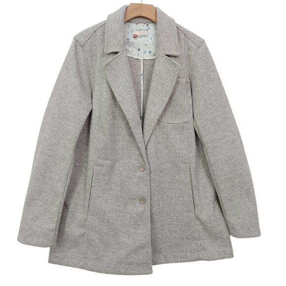 Anthropologie Pilcro Blazer Jacket Womens Large Brown Button Pinstripe Academy - Picture 2 of 13